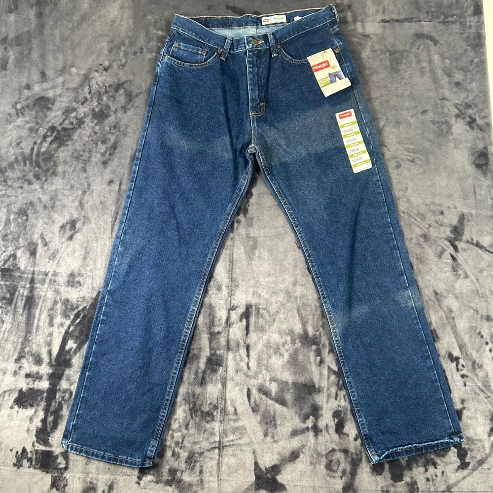 Wrangler Jeans Mens 33x30 Blue Regular Fit Straight Leg Denim 9TRGCMN New